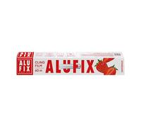 Film alimentaire transparent ALUFIX/ 1 rouleau/ 29 cm x 60 m/PE/ 8 μm/auto-adhésif/pour emballage/pour transport/pour aliments/protection des aliments