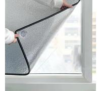Film Alu Fenêtre Thermique Isolant Panneau Opaque avec Ventouses,95x115cm | ouble Feuille d'aluminium 8mm d'Épaisseur Anti Chaleur,réutilisable,Protection Solaire Anti UV,Pliable Et Facile À Ranger