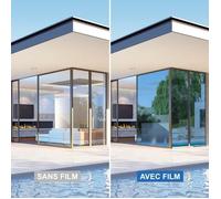 Film anti chaleur - DIMEXACT - Bleu - 120 cm x 0.5 m - Repositionnable - Protection anti-UV