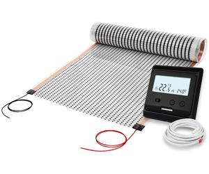 Film chauffant carbone - 130 W/m² - 3 m - Avec thermostat - 12 V - Chauffage au sol basse tension