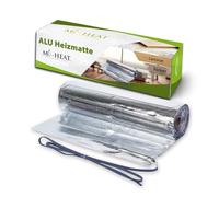 Film Chauffant Mi-Heat Alu 150W/m² 6,0m² + Tube Ondulé, Natte Chauffante Électrique sous Sol Stratifié et Moquette, Technologie Double Conducteur