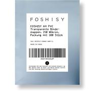 Film de couverture pour reliure A4 FOSHISY PVC transparent 150 microns lot de 100 pièces sans perforations coins carrés surface