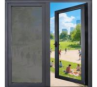 Film de Protection Brise-Vue Miroir 70 x 210 cm Anti Regard Anti Chaleur UV Film de Protection Solaire Autocollant sans Colle, Adhésif Statique pour Fenêtre Maison Bureau, Gris
