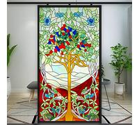 Film de protection de l'intimité en forme d'arbre de vie style église pour fenêtre effet vitrail film statique adhésif traitements de fenêtre revêtements de fenêtre autocollant décoratif pour porte