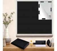 Film de rideau occultant 300 x 145 cm, tissu Oxford 420D 100 % occultant, sans perçage, taille/forme personnalisable, rideau occultant portable adapté pour fenêtre de toit, chambre à coucher, caravane