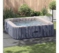 Film de sol pour piscine gris clair 396 x 396 cm en tissu non tissé | Design carré, pliable, aucun outil nécessaire, convient pour le jardin et la terrasse