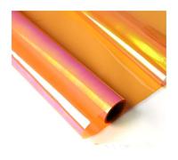 Film d'emballage cadeau en cellophane, Rouleau de papier d'emballage cadeau multicolore for l'artisanat(Orange)
