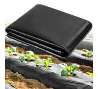 Film en polyéthylène noir et résistant, bâche en plastique imperméable extra-épaisse, membrane horticole pour l'horticulture, l'isolation des chantiers et la protection contre les débris, bâche de sol