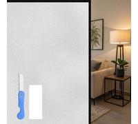 Film Fenetre Anti 80 x 300 cm Opaque Film Fenêtre Anti Regard sans Adhésif Protection de La Vie Privée pour Fenêtre Brise Vue Fenetre de Maison et Bureau, Blanc