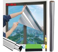 Film Fenetre Anti Chaleur Miroir 99 Anti-UV Film Anti-Regard Protection Solaire Film Miroir Intimite Argent 60 x FILM POUR VITRAGE