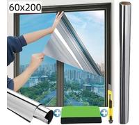 Film Fenetre Anti Chaleur Miroir 99 Anti-UV Film Anti-Regard Protection Solaire Miroir Intimite Film Argent60 x 2 FILM POUR VITRAGE