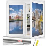 Film Fenetre Anti Regard 60*200cm Film Anti Chaleur Film Miroir avec Kit de Pose Anti UV Bon Effet Miroir pour Fenêtr...
