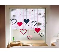 Film Fenetre Anti Regard Cœur Rouge Window Film Occultant Fenêtre Opaque Vitrage Pas De Colle Filtre Cache Vitre Fenetre Anti Regard Thermique Brise Vue Fenetre 58x60cm/3 Pcs