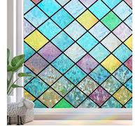 Film Fenetre Anti Regard Effet Arc-en-Ciel-45 x 200cm Electrostatique Vitre Anti-UV Films Vitrail Fenetre pour Chambre/Cuisine