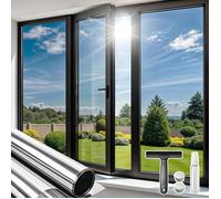 Film Fenêtre Anti Regard Et Chaleur,Film Miroir Sans Tain,Brise Vue Fenetre Anti Chaleur Anti Uv,Non Adhésif Électrostatiqu-30X200Cm