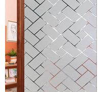 Film Fenetre Anti Regard Film 55 x 55 cm Auto-Adhésif, Pas de Colle, Statique Brise Vue Fenêtre Dépoli - Fenêtre pour Salle de Bain Chambre, Grille Oblique