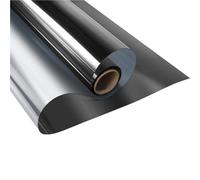 Film fenetre Anti Regard Film Isolant argenté for fenêtre, réfléchissant Solaire, Miroir unidirectionnel, Autocollants en Verre for décoration de Maison et Bureau(Black-Silver,50x200cm)