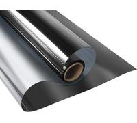 Film fenetre Anti Regard Film Isolant argenté for fenêtre, réfléchissant Solaire, Miroir unidirectionnel, Autocollants en Verre for décoration de Maison et Bureau(Black-Silver,50x200cm)