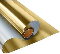 Film fenetre Anti Regard Film Isolant argenté for fenêtre, réfléchissant Solaire, Miroir unidirectionnel, Autocollants en Verre for décoration de Maison et Bureau(Gold-Silver,45x200cm)