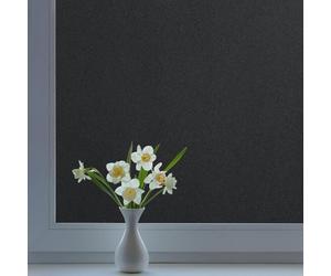 Film Fenetre Anti Regard Film Occultant Fenêtre Noir 45x200cm la Grille Design pour Couper Film Opaque pour Vitre pour Bureau
