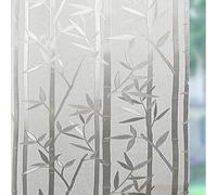 Film Fenetre Anti Regard Occultant 100 x 400 cm Anti Chaleur Anti-Regard Contrôle de La Température Film de Protection Solaire Anti-UV Film Autocollant Opaque pour Bureau, Bambou