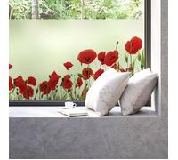 Ambiance Sticker Film Fenêtre Anti Regard Occultant - Coquelicots - Stickers pour Vitres & Porte de Douche - 40x100cm