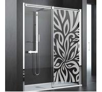Ambiance Sticker Film Fenêtre Anti Regard Occultant - Fleur Design - Stickers Autocollant Brise-Vue pour Vitre & Porte de Douche - 95X35cm