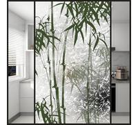 Film Fenetre Plantes Vertes Foncées Film Vitre Anti Regard Protection de la Vie Privée sans Colle Vinyle pour Salle de Bain Salon Cuisine Décoration Brise Vue Fenetre 70x120 cm