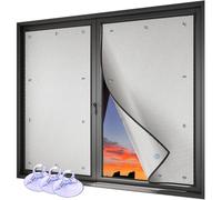 Film Fenêtre Réfléchissant Chaleur Protection Solaire,Film D'isolation Thermique À Double Feuille D'aluminium,Film Intimité Anti-UV,Film pour Vitres Occultant,avec Ventouse,W×H-30x80cm/12 * 31in