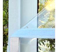 Film Isolant Baie Vitrée Thermique Fenetre Anti Froid Transparent, Kit de Film D'isolation Thermique pour l'hiver et L'été, Rideau Coupe-Vent pour Chambre À Coucher de Salon(Blanc,120x190cm)
