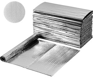 Film isolant et réfléchissant - Film isolant alvéolaire aluminium double couche - Lot de 16 pièces - Dimensions 61 x 122 cm - Épaisseur 6 mm - Réfléchissant la chaleur - Pour porte de garage, fenêtre,