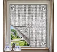 Film Isolant Thermique Fenêtre Aluminium Occultant avec Ventouse Vitre, Film Anti Chaleur Fenêtre Réfléchissant UV pour Maison Velux, Pare Soleil Vitrage Chambre Balcon(Gris,90x90cm)