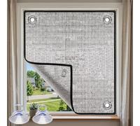 Film Isolant Thermique Fenêtre Aluminium Occultant avec Ventouse Vitre, Film Anti Chaleur Fenêtre Réfléchissant UV pour Maison Velux, Pare Soleil Vitrage Chambre Balcon(Noir,60x60cm)