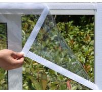 Film isolant transparent Unyqoos® MacLean, dimensions 250 x 150 cm, avec système de fixation Velcro – inclut 2 rouleaux de bande Velcro blanche, pour protéger contre le froid et les courants d'air