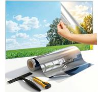 Film Miroir Fenêtre sans- Anti Chaleur & Anti UV - Film Solaire Électrostatique avec Kit de Pose Complet