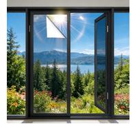 Film Miroir Fenêtre sans Tain Anti Chaleur Anti-Regard Contrôle de la Température Protection de la Vie Privée (Argent,40 * 200cm)