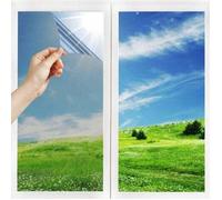 Film Miroir Fenêtre sans Tain Anti Chaleur Anti-Regard Contrôle de la Température Protection de la Vie Privée Film(40cmX4m,Argent）