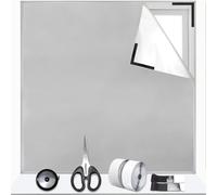Film occultant fenêtre Noir Gris Clair,3m x 1,45m Fenêtre Obscurcissement sans perçage Découpable Store d'occultation avec ventouses 420D Oxford Protection Contre la Chaleur occultant fenetre Cache