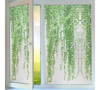 Film Opaque Fenetre Vigne Feuilles Vertes Brise Vue Fenetre Stickers Fenetre Film Vitre Anti Regard Film Electrostatique Vitre pour Bureau Maison Film Opaque Vitrage 1Pcs (45x100 cm)