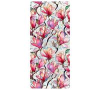 Film pour fenêtre Magicherry - Motif : Fleurs de magnolia roses arc-en-ciel - Protection solaire - Décoratif - En PVC - Autocollant de fenêtre en vitrail - Non adhésif - Adhésif statique pour la