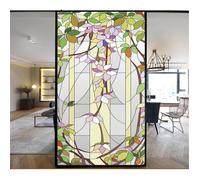 Film pour vitre,Film décoratif pour fenêtre, fleurs d'orchidées, vitrail, sans colle, statique, fenêtre - Pattern A-70x200cm WxH