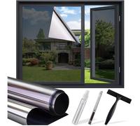Film pour vitres autocollant effet miroir vénitien isolation thermique anti-UV 60 x 400 cm, pour fenêtres, portes-fenêtres