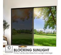 Film pour vitres - Film anti-fuites sans tain - Résistant à la chaleur et aux UV - Effet miroir - 2 m x 50 cm - Noir et argent