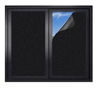 Film pour vitres - Film occultant - Protection solaire - Tissu occultant - Noir - Autocollant pour vitres - 45 x 100 cm -