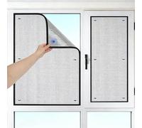 Film Réfléchissant d'Isolation Thermique Anti Chaleur 8mm de Aluminium Double Face, Film Solaire Occultant Fenêtre Opaque Vitrage Anti Regard Jour et Nuit avec Ventouse(Black Edge,80 x 100 cm)