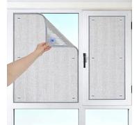 Film Réfléchissant d'Isolation Thermique Anti Chaleur 8mm de Aluminium Double Face, Film Solaire Occultant Fenêtre Opaque Vitrage Anti Regard Jour et Nuit avec Ventouse(Gray Edge,50 x 85 cm)