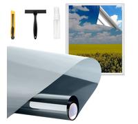 Film solaire miroir argenté 50 x 500 cm - Protection UV extérieur - Autocollant PET - Kit outils inclus