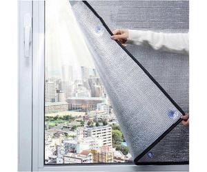 Film thermo-isolant Unyqoos® 30 x 100 cm – Film d'obscurcissement pour fenêtres avec ventouses, structure sandwich en aluminium, ouate de perles et sable, épaisseur 8 mm, bloque les rayons UV, isolant
