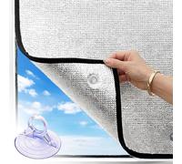Film Vitre Anti Regard Aluminisé, Film Protection Solaire Isolant Réfléchissant avec Ventouse, Rideau Occultant Thermique Anti-UV pour Bureau, Fourgon Aménagé, Loggia(50x90cm)