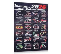FILOEEX Poster d'événement de Formule 1 2026, programme de course avec circuit de course de formule - Cadeau pour les fans de F1, pour la maison, les garages, les bureaux et les salles de jeux